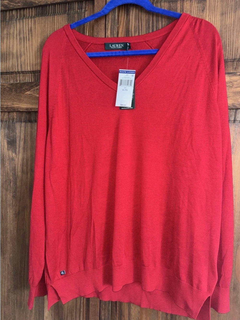 XL Ralph Lauren silk blend sweater red xl